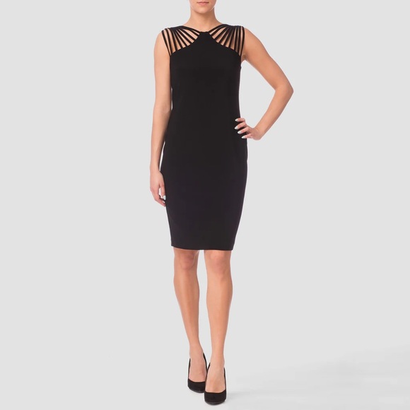 Joseph Ribkoff Womens Pencil Dress 8 Black Whimsigoth Fairy Grunge LBD Cocktail - Picture 8 of 10